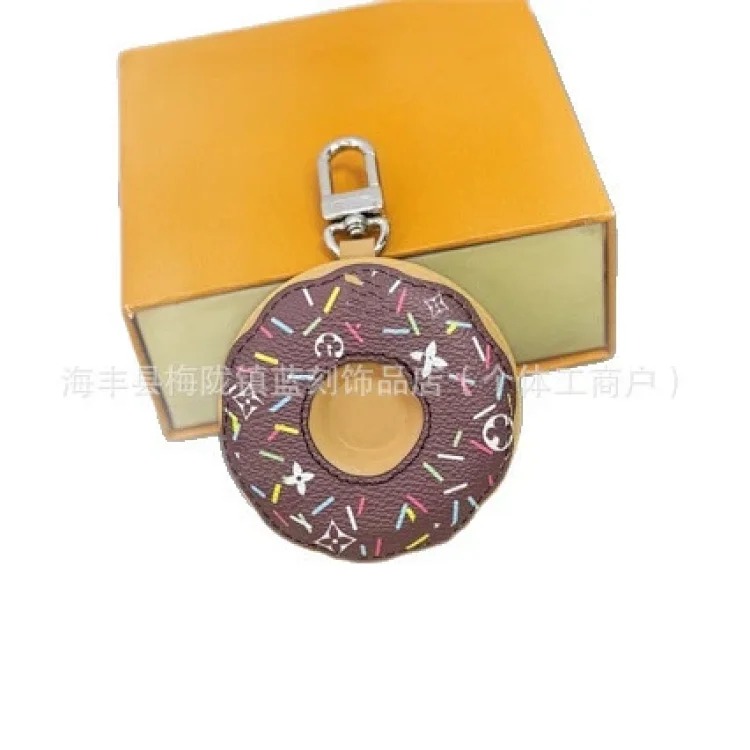 Louis Vuitton New donut bag pendant light luxury niche genuine leather pendant snack simulation splicing old flower bag pendant