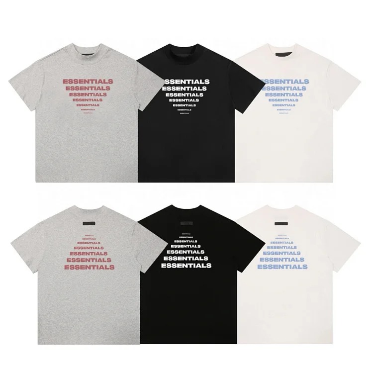 ESSENTIALS FEAR OF GOD College style triangle gradient printed FOG pure cotton short-sleeved T-shirt