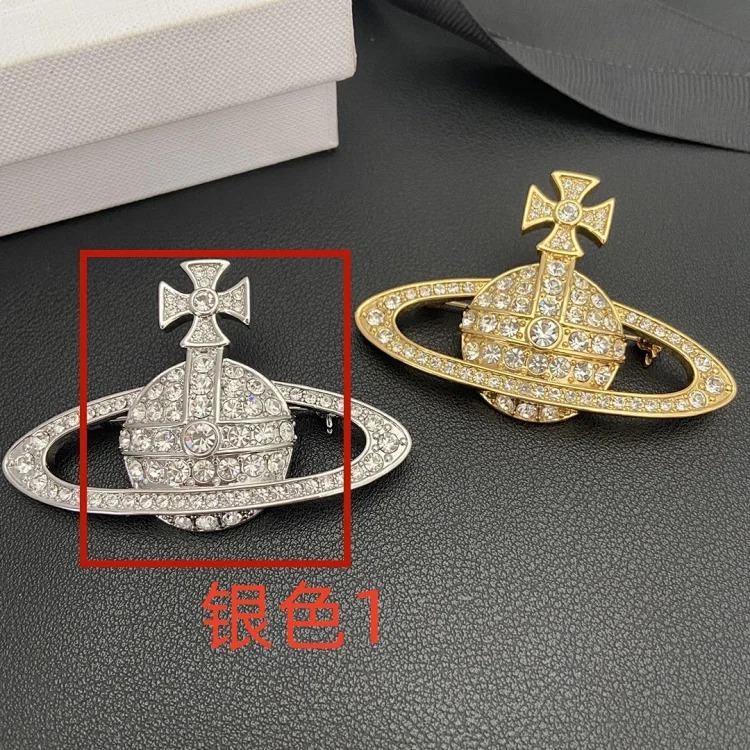 Xijia Brooch Super Sparkling Diamond Three-dimensional Saturn Brooch Planet Elements Versatile Accessories image 2