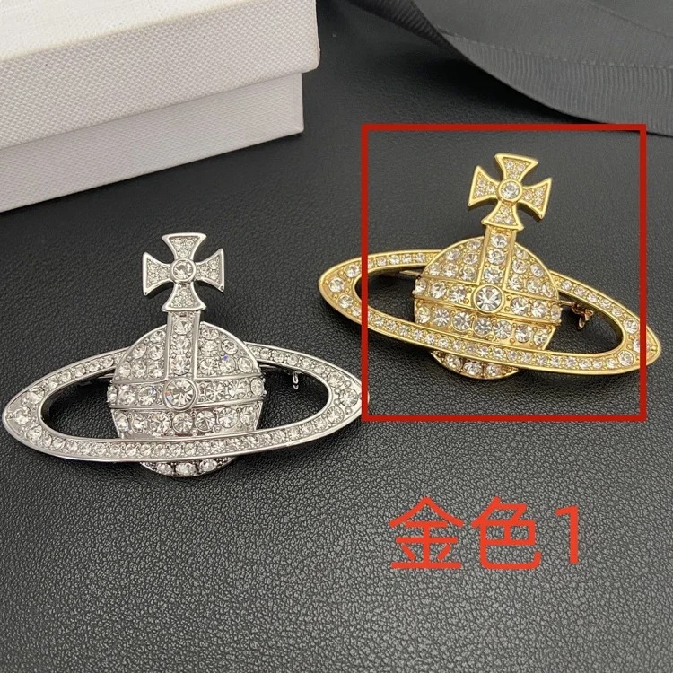 Xijia Brooch Super Sparkling Diamond Three-dimensional Saturn Brooch Planet Elements Versatile Accessories image 3