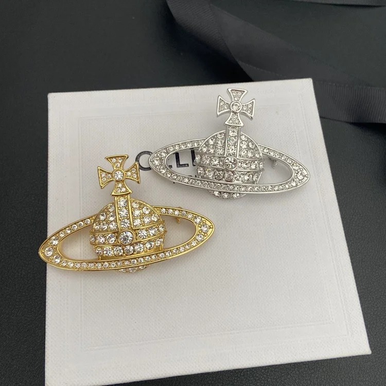 Xijia Brooch Super Sparkling Diamond Three-dimensional Saturn Brooch Planet Elements Versatile Accessories image 6
