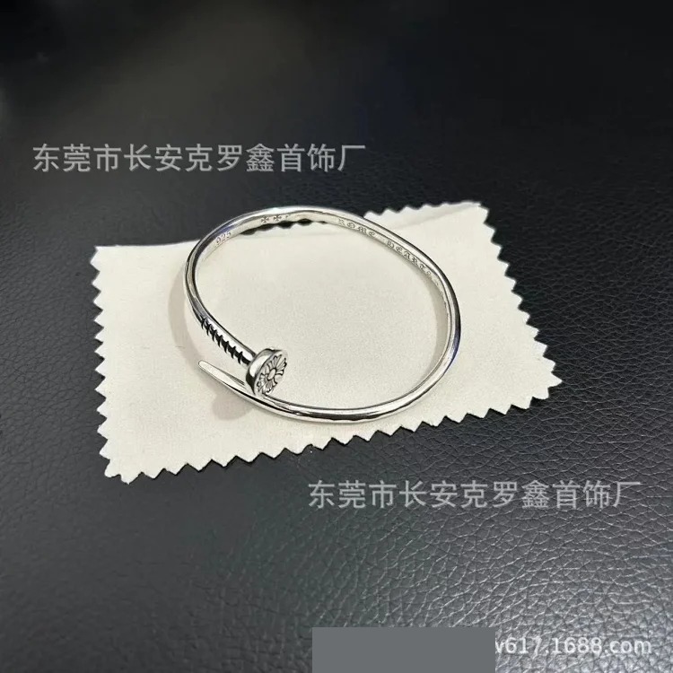 Cross opening retro bracelet skull bullet nail text sword bracelet for men and women couples image 2