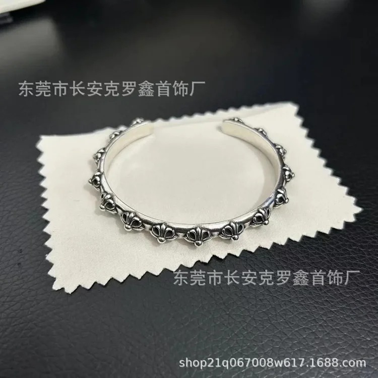 Cross opening retro bracelet skull bullet nail text sword bracelet for men and women couples image 3