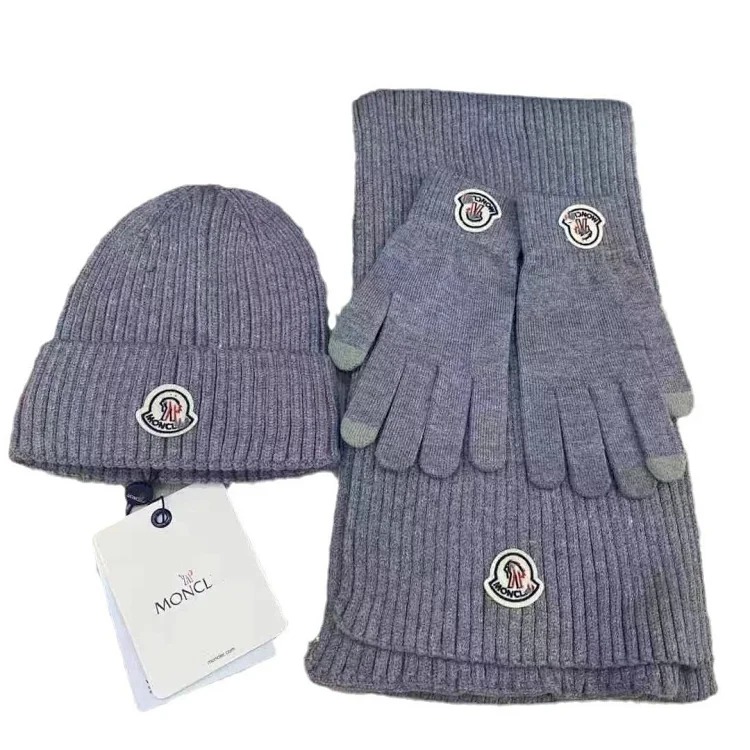 Fashionable casual versatile hat, scarf and gloves three-piece set