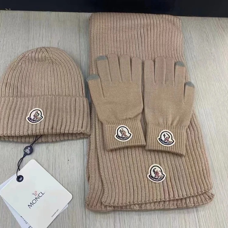 Fashionable casual versatile hat, scarf and gloves three-piece set