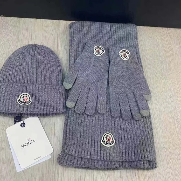 Fashionable casual versatile hat, scarf and gloves three-piece set