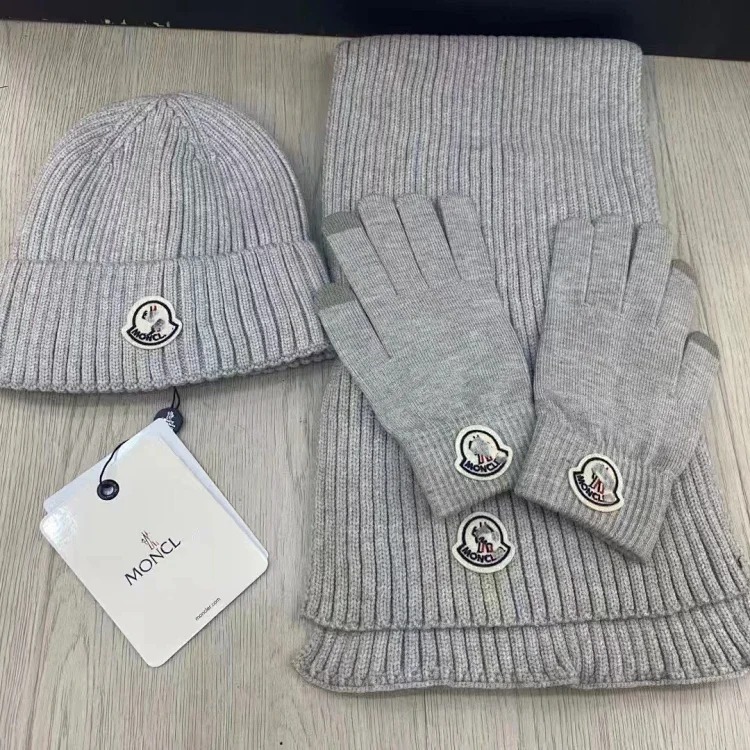 Fashionable casual versatile hat, scarf and gloves three-piece set