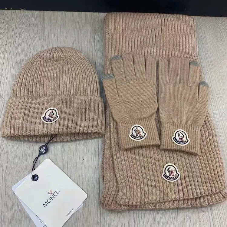 Fashionable casual versatile hat, scarf and gloves three-piece set