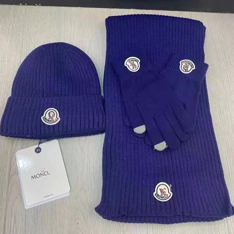 Fashionable casual versatile hat, scarf and gloves three-piece set