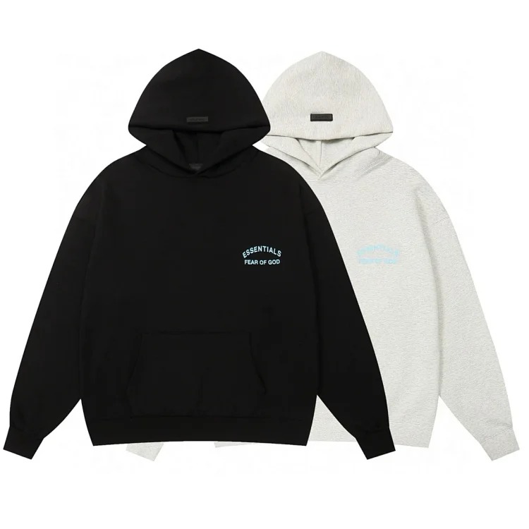 Fear of God ESSENTIALS fearofdog FOG small logo printed hooded sweatshirt on chest