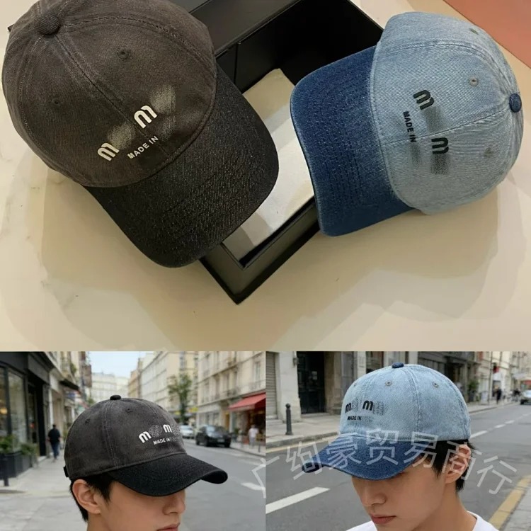 MIU Miaojia Cowboy Baseball Cap Xiaohongshu Same Fashion Versatile Casual Peaked Hat Men and Women Same Style Sun Hat