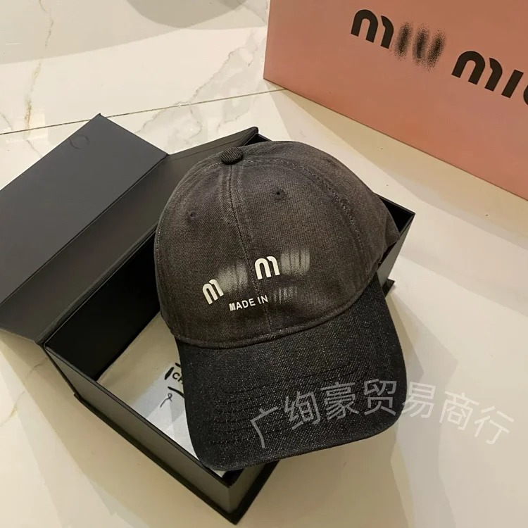 MIU Miaojia Cowboy Baseball Cap Xiaohongshu Same Fashion Versatile Casual Peaked Hat Men and Women Same Style Sun Hat