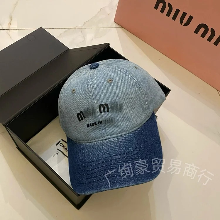 MIU Miaojia Cowboy Baseball Cap Xiaohongshu Same Fashion Versatile Casual Peaked Hat Men and Women Same Style Sun Hat