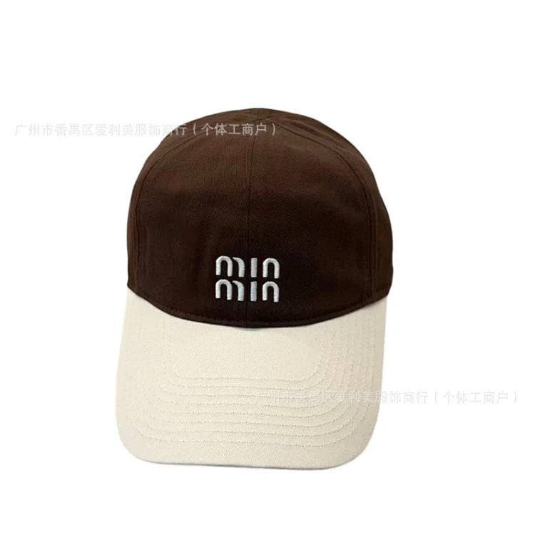 Autumn and winter embroidered letter baseball caps for men and women couples Korean style casual color-blocking peaked caps without makeup Internet celebrity cold hat batch