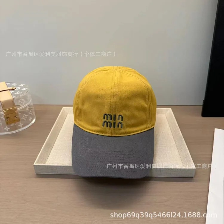 Autumn and winter embroidered letter baseball caps for men and women couples Korean style casual color-blocking peaked caps without makeup Internet celebrity cold hat batch