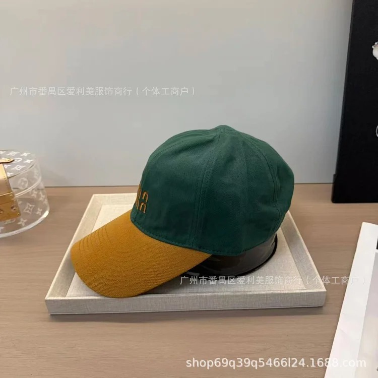 Autumn and winter embroidered letter baseball caps for men and women couples Korean style casual color-blocking peaked caps without makeup Internet celebrity cold hat batch