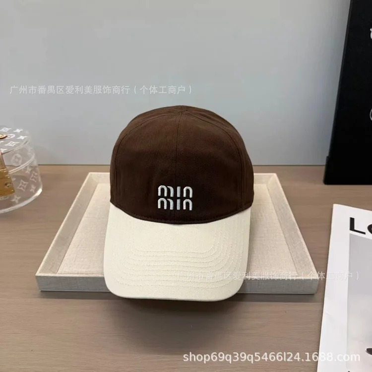 Autumn and winter embroidered letter baseball caps for men and women couples Korean style casual color-blocking peaked caps without makeup Internet celebrity cold hat batch