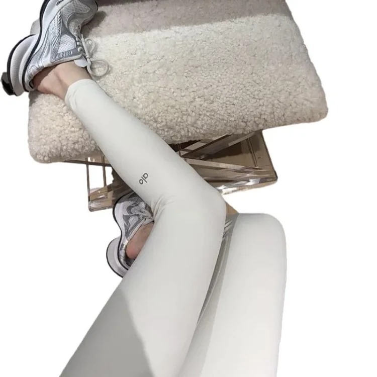 Ao cream ivory yoga pants high waist stretch yoga fitness running fitness leggings for outer wear