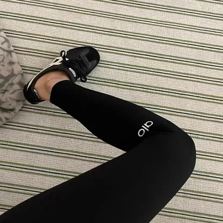 Ao cream ivory yoga pants high waist stretch yoga fitness running fitness leggings for outer wear
