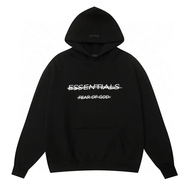 ESSENTIALS FEAR OF GOD graffiti line print hooded sweatshirt FOG hoodie image 3