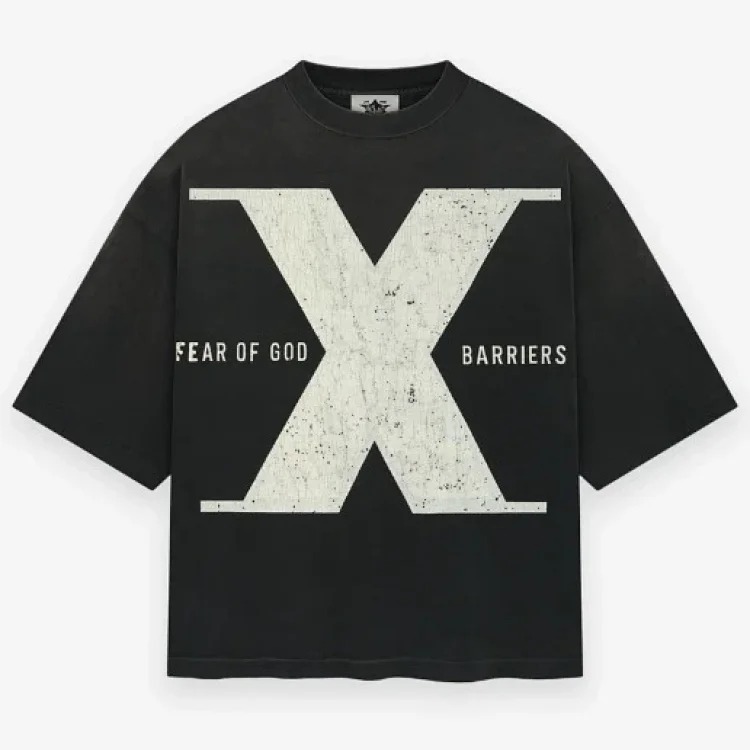 FEAR OF GOD BARRIERS letter print washed summer fog short-sleeved T-shirt