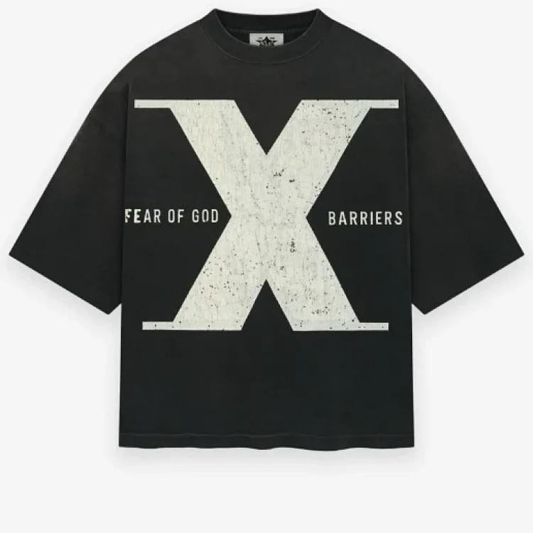 FEAR OF GOD BARRIERS letter print washed summer fog short-sleeved T-shirt