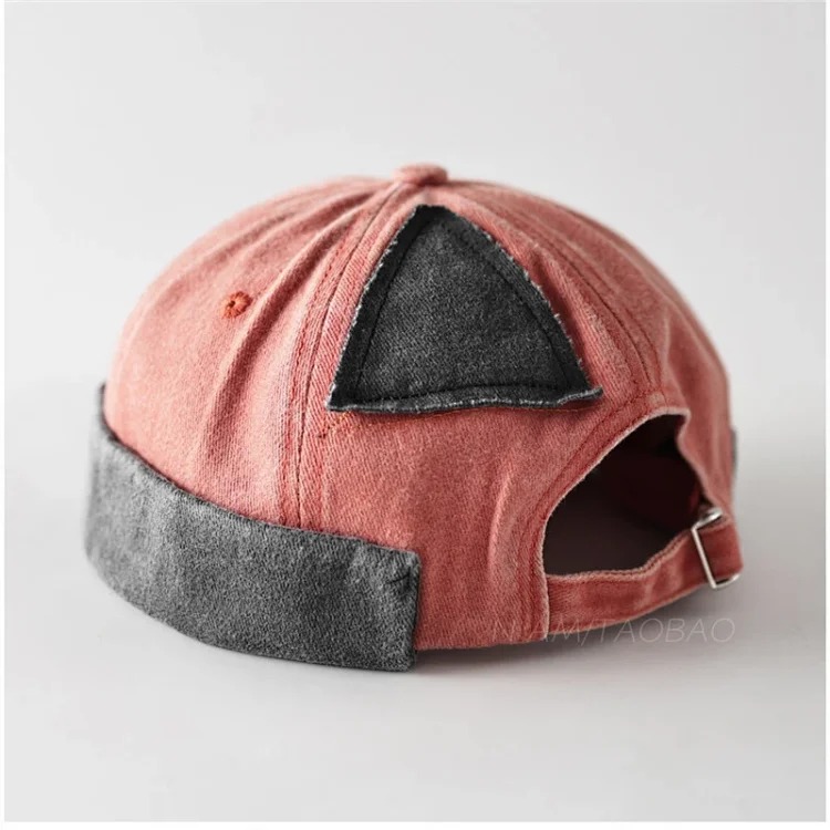 Adjustable triangular patch color matching landlord hat for men and women, fashionable street hip-hop yuppie melon skin hat
