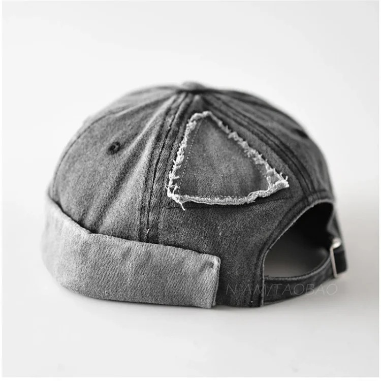 Adjustable triangular patch color matching landlord hat for men and women, fashionable street hip-hop yuppie melon skin hat