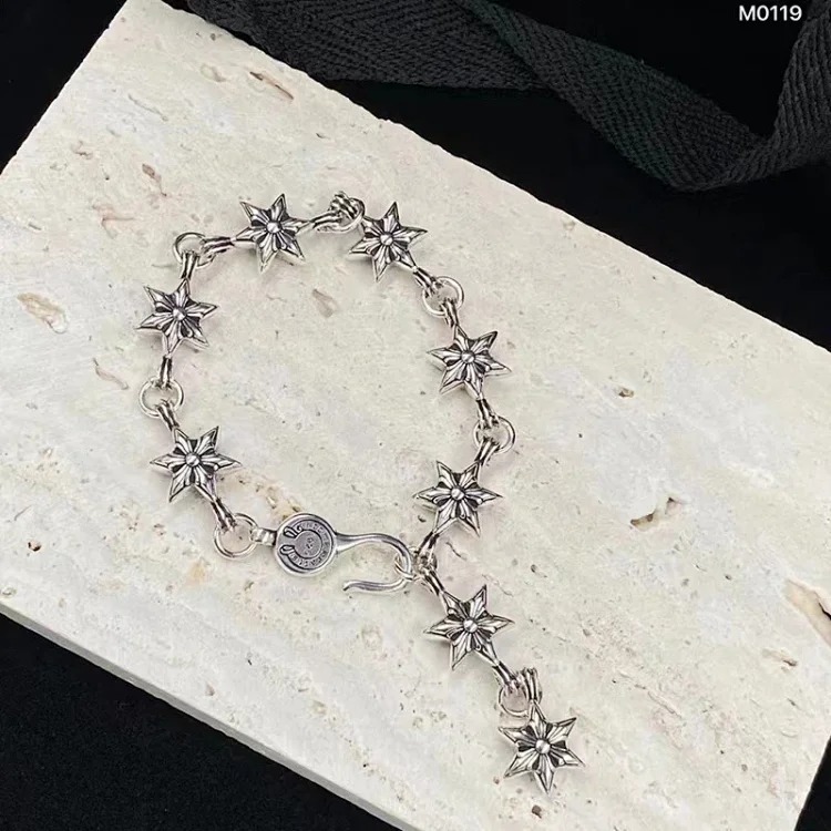 Crowe retro thick letter bracelet dice scout flower cross flower ball full flower gold bracelet