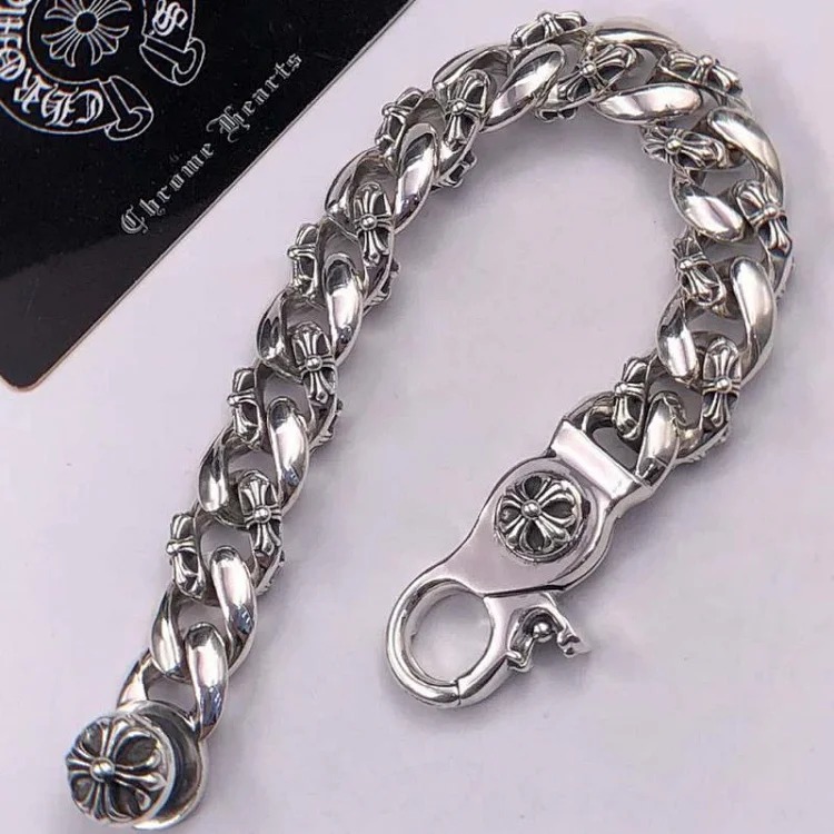 Crowe retro thick letter bracelet dice scout flower cross flower ball full flower gold bracelet