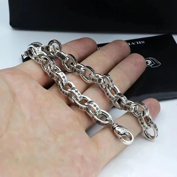 Crowe retro thick letter bracelet dice scout flower cross flower ball full flower gold bracelet