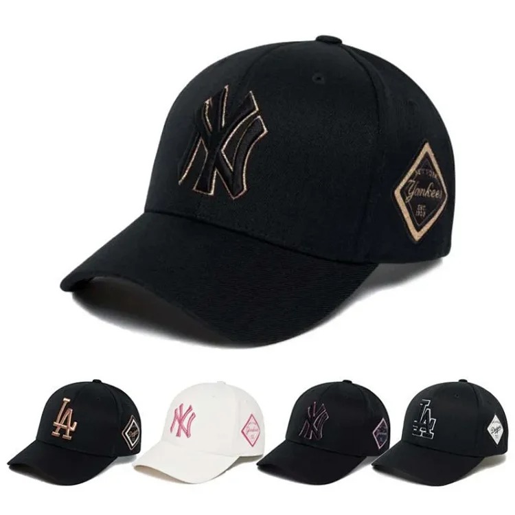 Mlb hat men and women 2026 new ny hard top baseball cap big head circumference sun hat la peaked cap large brim