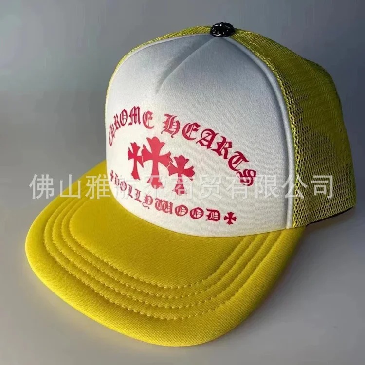 Men's Hat Korean Style CH Mesh Sun Hat Baseball Cap Adjustable Sun Protection Peaked Hat Women's Summer Cool Letter Embroidery