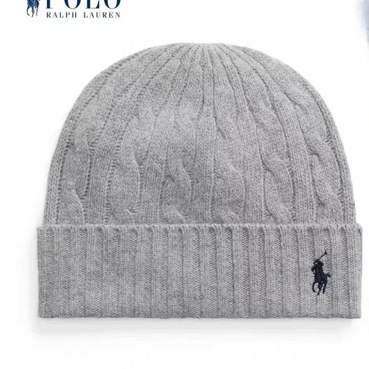 Adult autumn and winter simple embroidered knitted hats casual versatile woolen hats for men and women warm ear protection hats foreign trade
