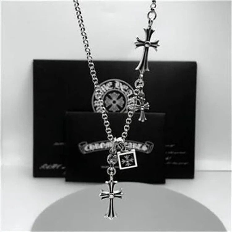 Chaoxuan Cronus Cross Old Craft Scout Flower Necklace Classic Hip Hop Anchor Personalized Retro Wholesale