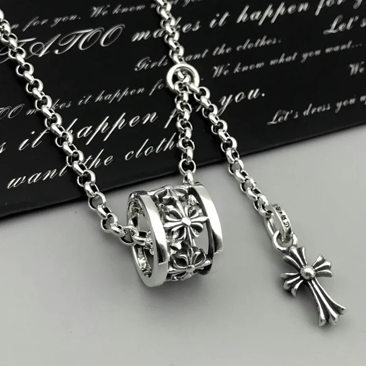 Chaoxuan Cronus Cross Old Craft Scout Flower Necklace Classic Hip Hop Anchor Personalized Retro Wholesale