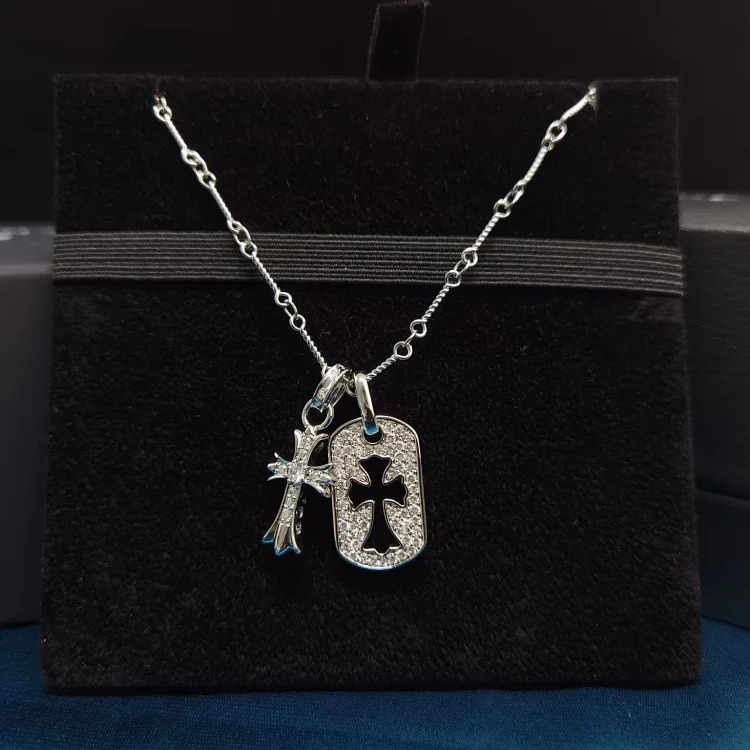 Chaoxuan Cronus Cross Old Craft Scout Flower Necklace Classic Hip Hop Anchor Personalized Retro Wholesale