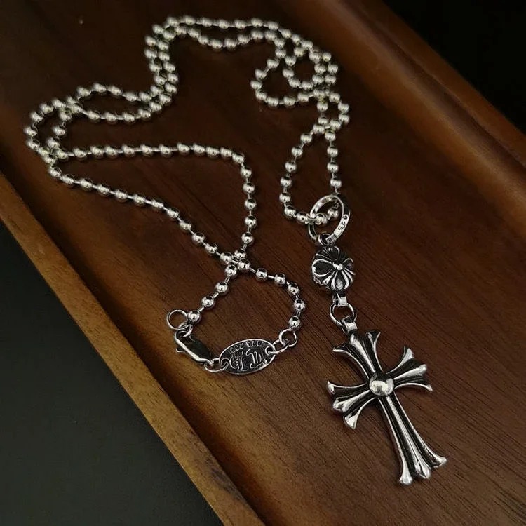 Chaoxuan Cronus Cross Old Craft Scout Flower Necklace Classic Hip Hop Anchor Personalized Retro Wholesale