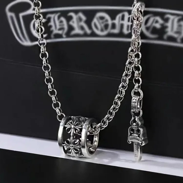 Chaoxuan Cronus Cross Old Craft Scout Flower Necklace Classic Hip Hop Anchor Personalized Retro Wholesale