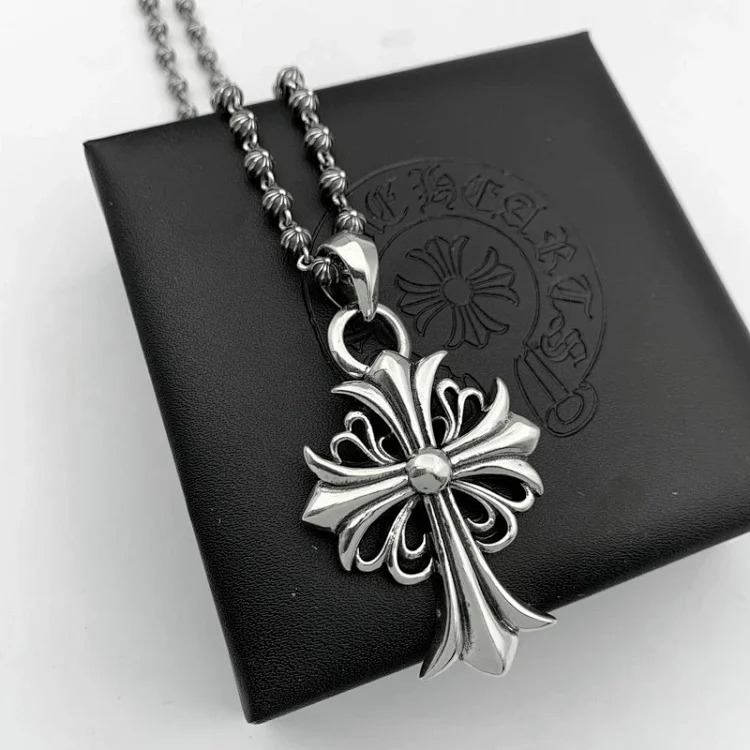 Chaoxuan Cronus Cross Old Craft Scout Flower Necklace Classic Hip Hop Anchor Personalized Retro Wholesale