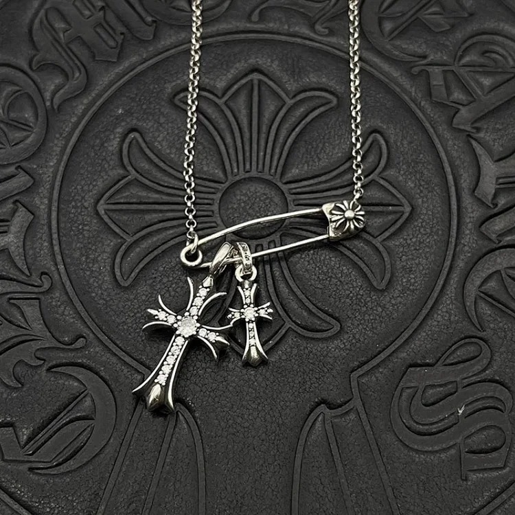 Chaoxuan Cronus Cross Old Craft Scout Flower Necklace Classic Hip Hop Anchor Personalized Retro Wholesale