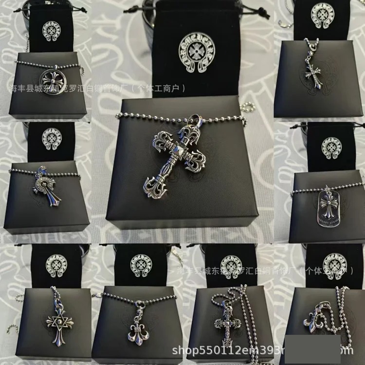 Chaoxuan Cronus Cross Old Craft Scout Flower Necklace Classic Hip Hop Anchor Personalized Retro Wholesale