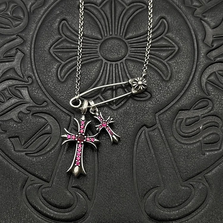 Chaoxuan Cronus Cross Old Craft Scout Flower Necklace Classic Hip Hop Anchor Personalized Retro Wholesale