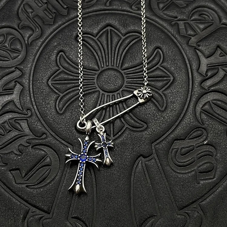 Chaoxuan Cronus Cross Old Craft Scout Flower Necklace Classic Hip Hop Anchor Personalized Retro Wholesale