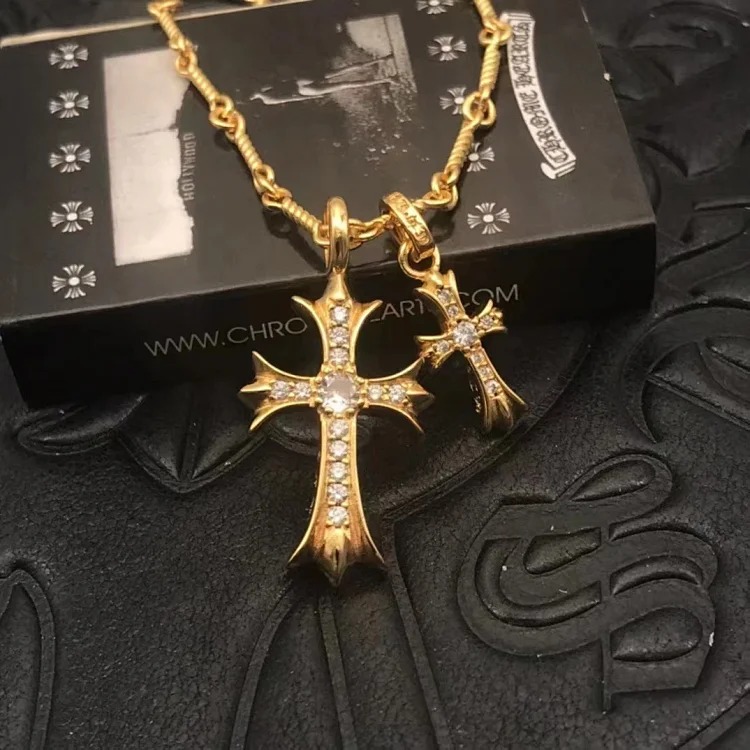 Chaoxuan Cronus Cross Old Craft Scout Flower Necklace Classic Hip Hop Anchor Personalized Retro Wholesale