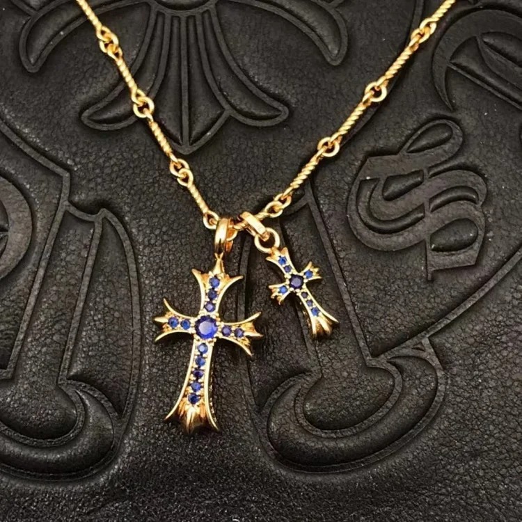 Chaoxuan Cronus Cross Old Craft Scout Flower Necklace Classic Hip Hop Anchor Personalized Retro Wholesale