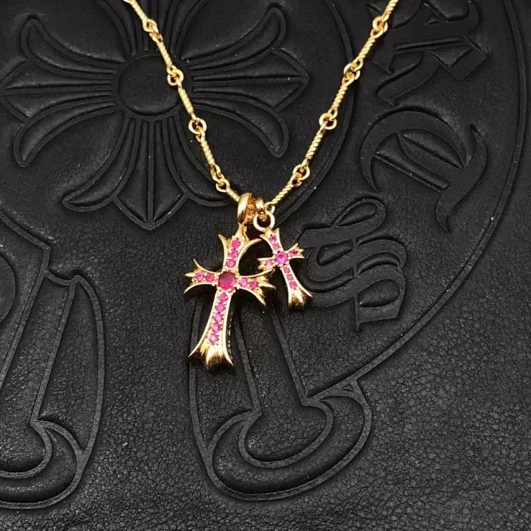 Chaoxuan Cronus Cross Old Craft Scout Flower Necklace Classic Hip Hop Anchor Personalized Retro Wholesale