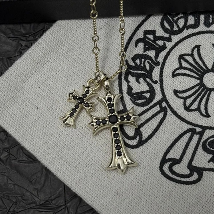 Chaoxuan Cronus Cross Old Craft Scout Flower Necklace Classic Hip Hop Anchor Personalized Retro Wholesale