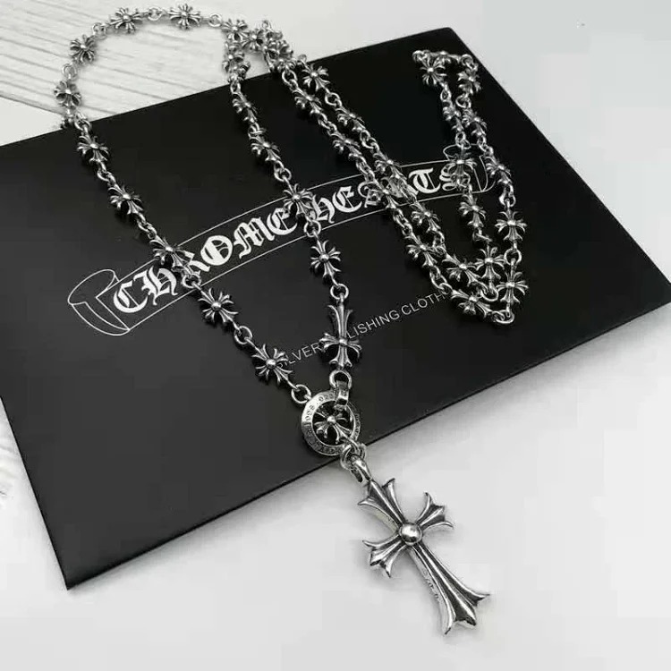 Chaoxuan Cronus Cross Old Craft Scout Flower Necklace Classic Hip Hop Anchor Personalized Retro Wholesale