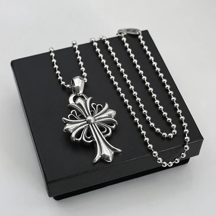 Chaoxuan Cronus Cross Old Craft Scout Flower Necklace Classic Hip Hop Anchor Personalized Retro Wholesale